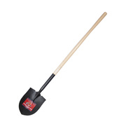 Bully Tools 14 ga Round Point Shovel, Steel Blade, Wood Handle 52515